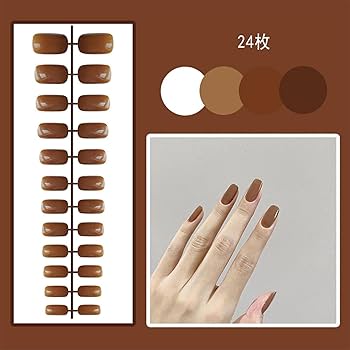 Amazon | ネイルチップ無地型 24枚 ネイルチップ 付け爪 シンプル つけ