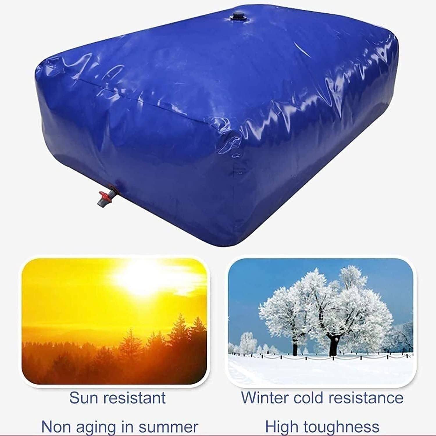 Suixtil ウォーターストレージバッグ キャンプ用 タップ付き ポータブル 大容量 アウトドア 建設/農業/輸送に使用(400L