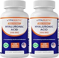 Vista 10 de Vitamatic Suplementos de ácido hialurónico de 200 mg - Apoya el tejido conectivo y las articulaciones saludables - Promueve una piel saludable