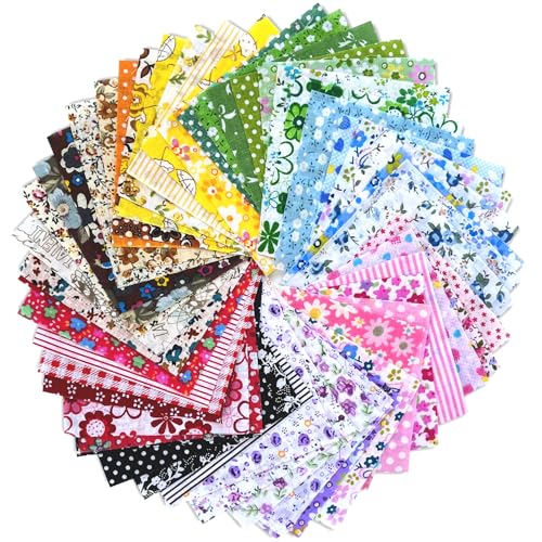Ysanciuu 150 Pcs Cotton Craft Fabric Bundle Squares, Multicolored Abstract Pattern, 4 x 4 Inch, Pre-Cut Quilt Squares