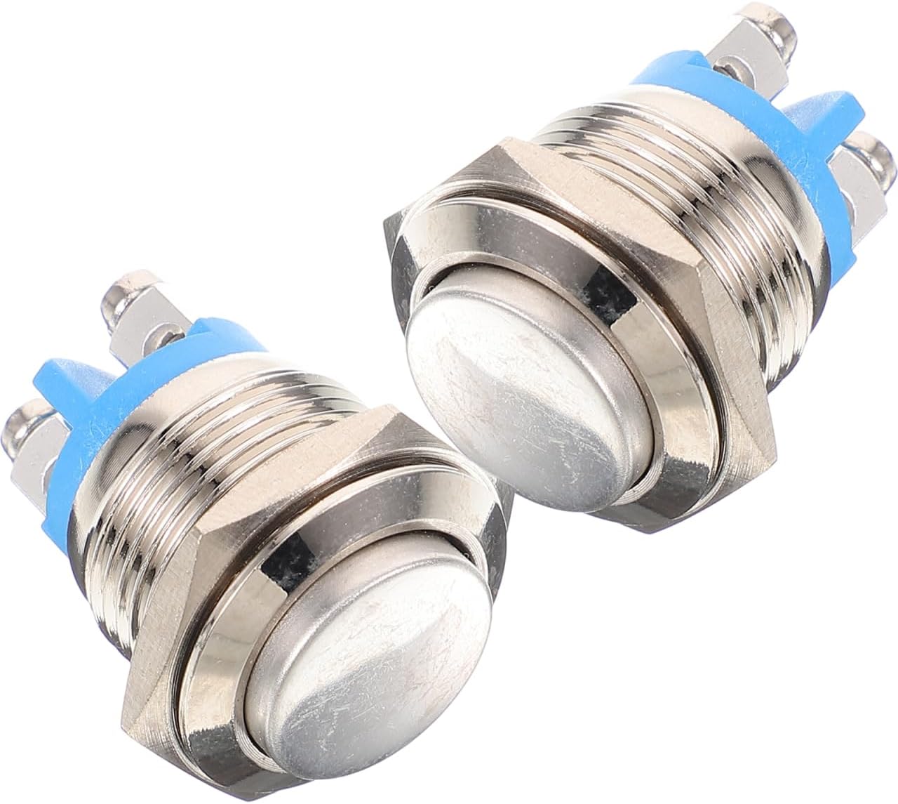 DOITOOL Doorbell Button Replacement Self-Resetting Wired Push Button for Hard Wired Door Bells Metal Round Chime 0.98X0.79X0.79 Inches for Home and Apartment