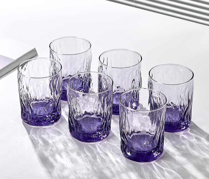 マッケンジーチャイルズ　ブルーミングワイングラス（グラスの下のガラス紫系） マッケンジーチャイルズ ブルーミングワイングラス（グラスの下の