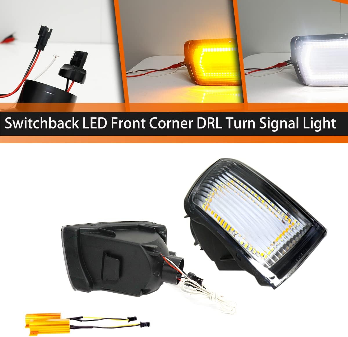 ADIIL Smoked Front Bumper Turn Signal Light Fog Lamp Housings For 2003-2005 Toyota 4Runner，（2PCS） Turn Signal Lamp Assembly DRL