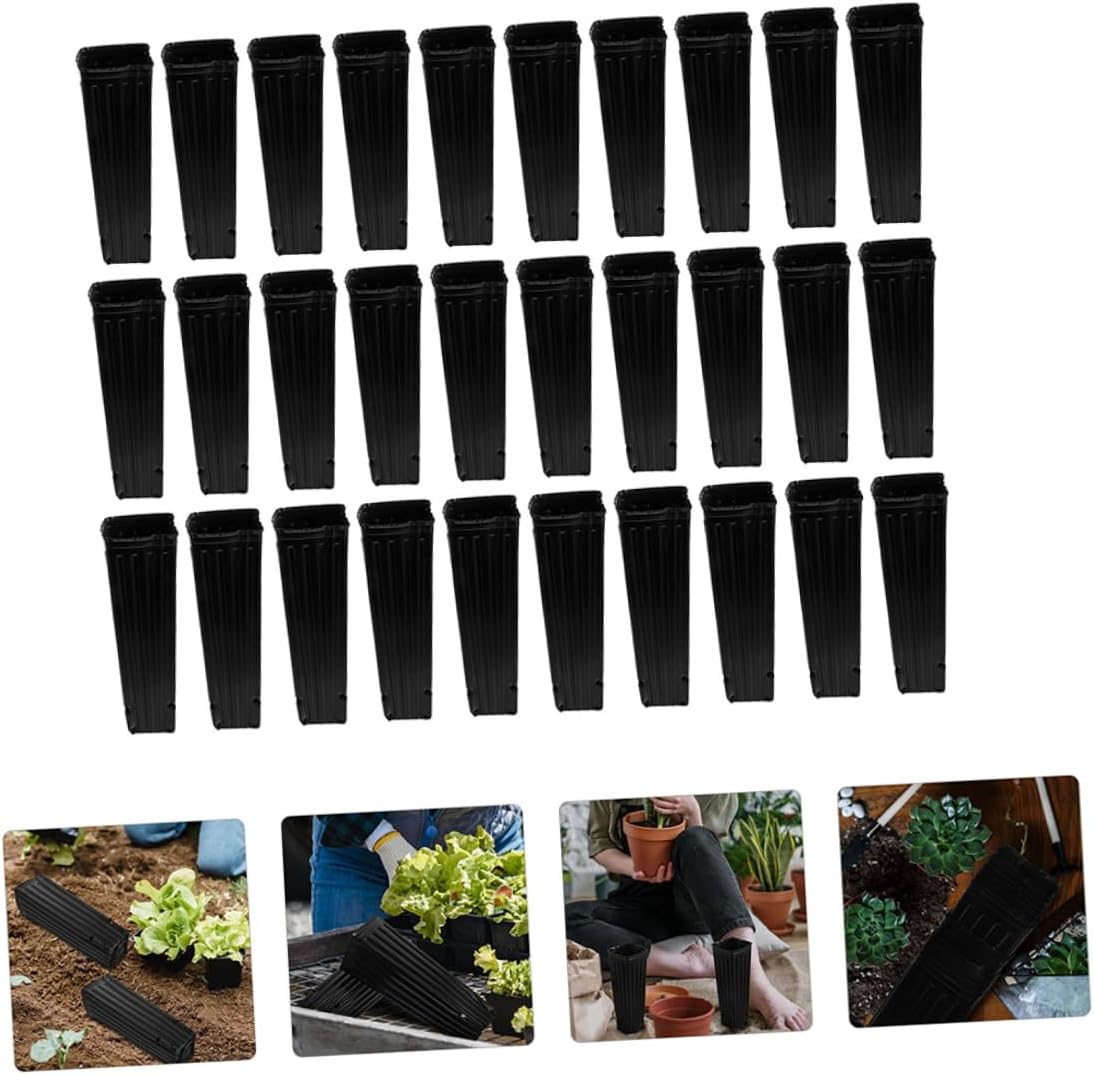50pcs Black Thickened Nursery Plant Grow Bags 9x29cm Long Seedling Pots for Orange Citrus Gardening Supplies and Plant Nursery