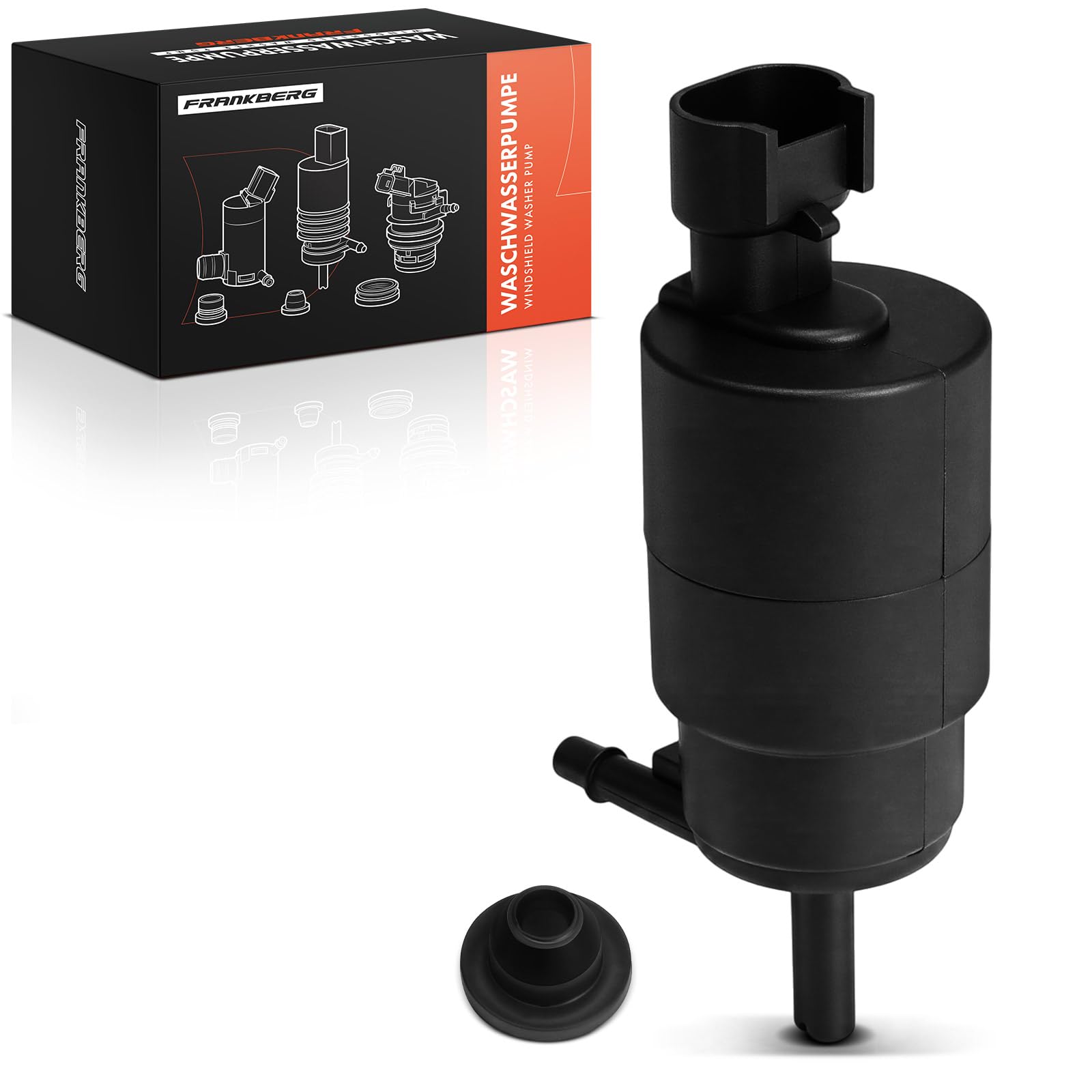 Frankberg Pompa lavavetri Pompa acqua lavaggio Pulizia vetri Anteriore 2-Poli Compatibile con Eurocargo Stralis Replace# 500304249,42546873