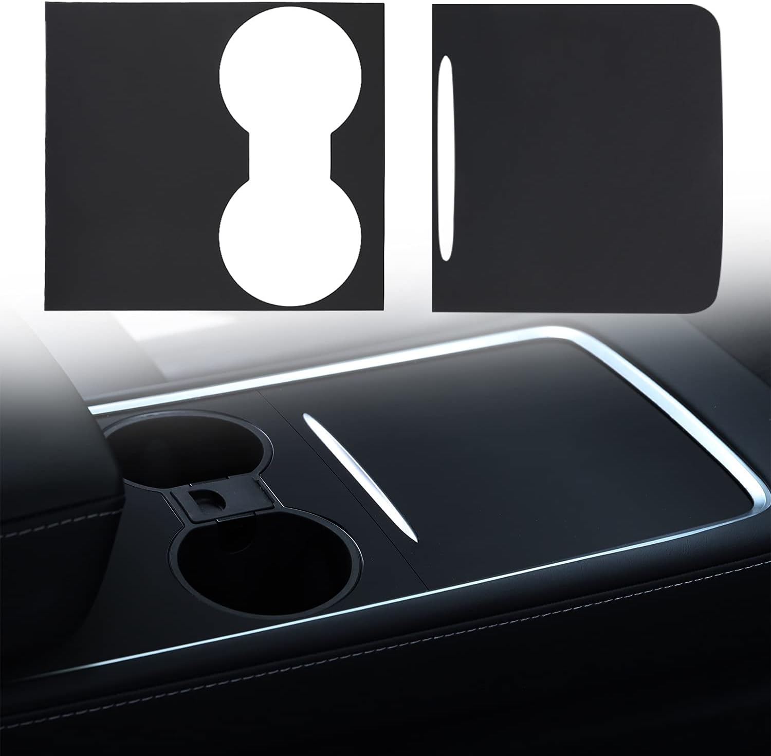 XTAUTO Center Console Wrap Fit for 2021 2022 2023 Tesla Model 3/Y Center Console Cover Tesla Model 3 Model Y Accessories (Matte Black)—ABS Material with Certain Hardness, Not Flimsy Paper