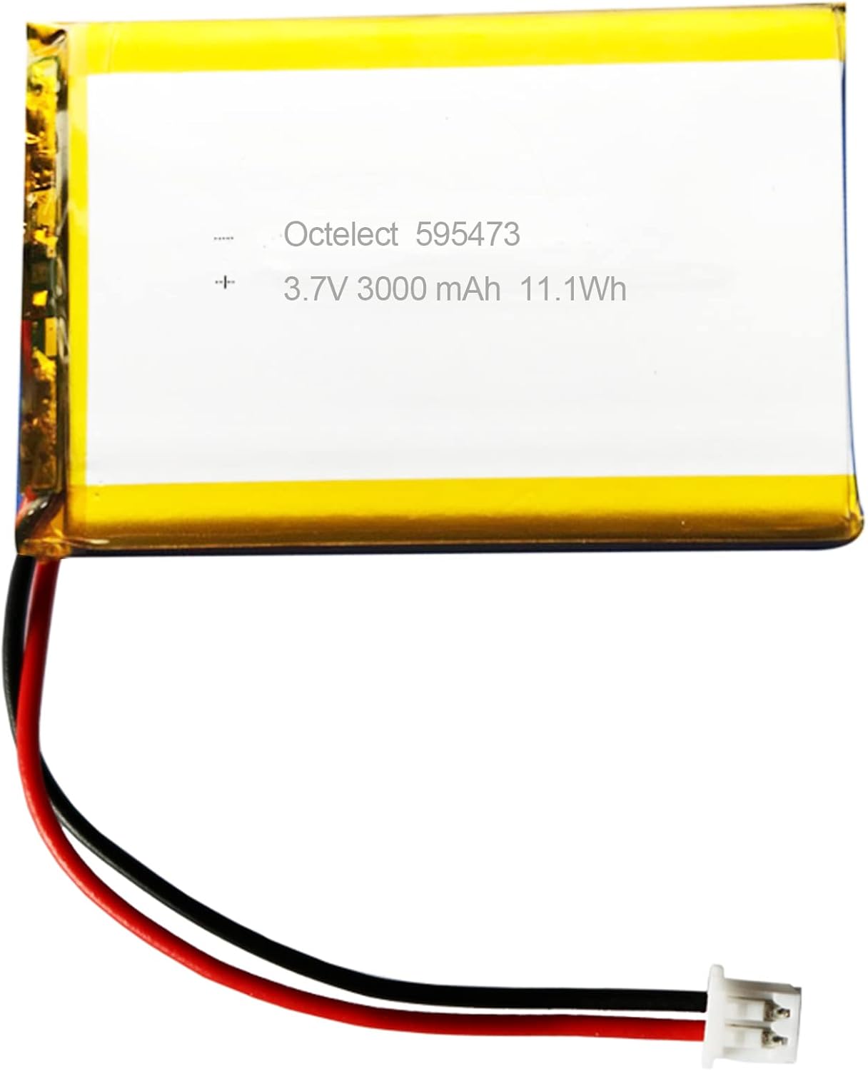 OCTelect 3.7V 3000mAh Lithium-ion Battery - PL595473 Replacement Battery With JST Connector