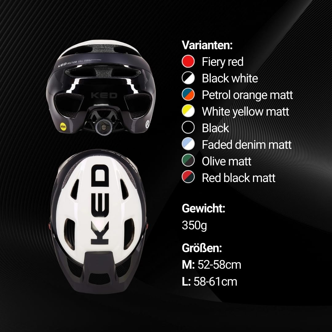 Pector ME-1 Mountainbike Helm – Mips Schutz, Boa Fit System, Fidlock Magnetverschluss, 14 Belüftungsöffnungen, 350 G, Verstellbares Visier, Für Damen Und Herren