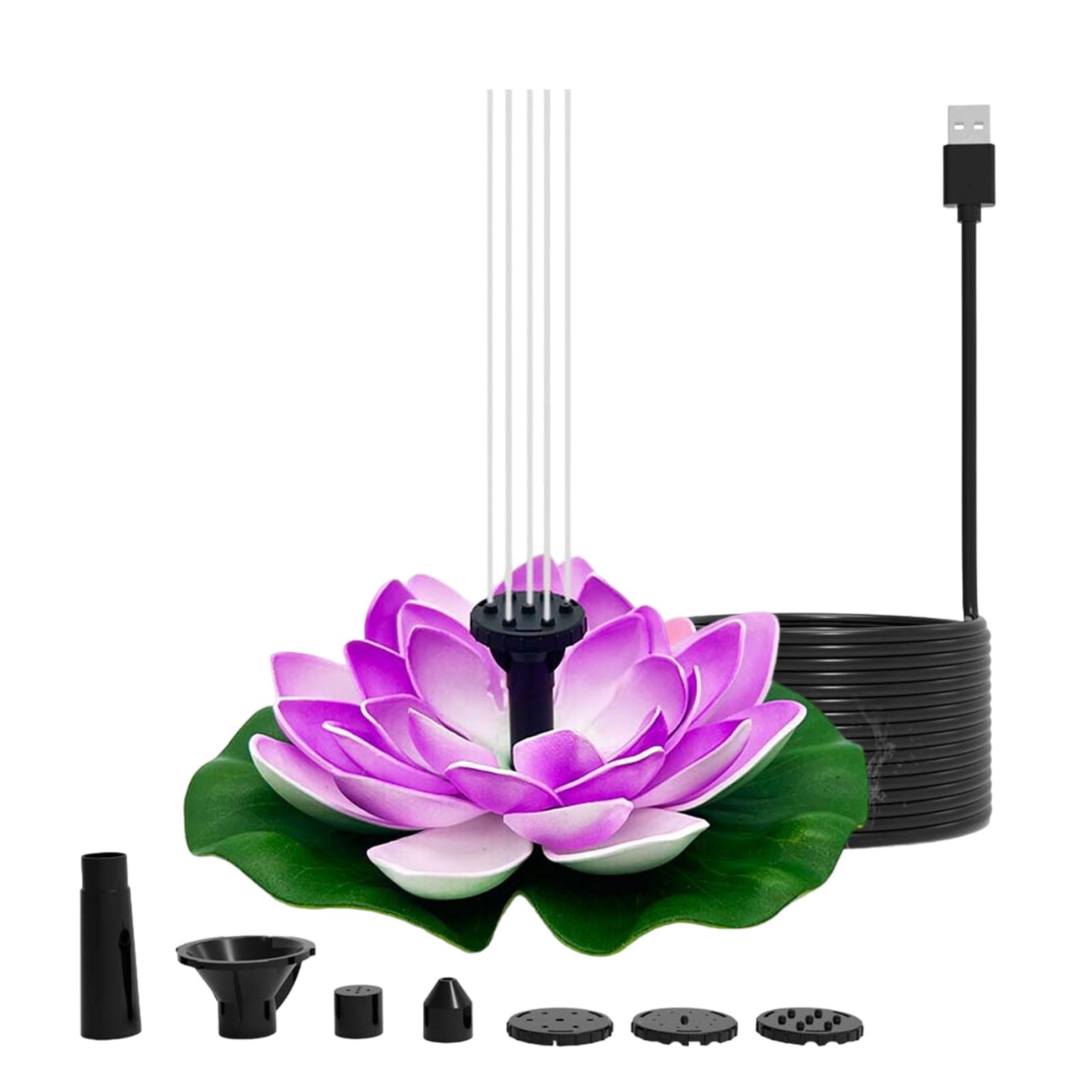 Solar Garden Fountain Pumps Outdoor Decoration for Patios Garden Fish Pond Bird Bath Landscape Enhancement Water Lilies Fountain