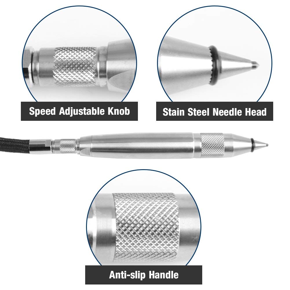 Jadeshay Stylo Graveur Pneumatique, Stylo Meuble Pneumatique De Gravure Pneumatique, Outil De Gravure pour Métaux, Plastique, Verre, Pierre, Porcelaine