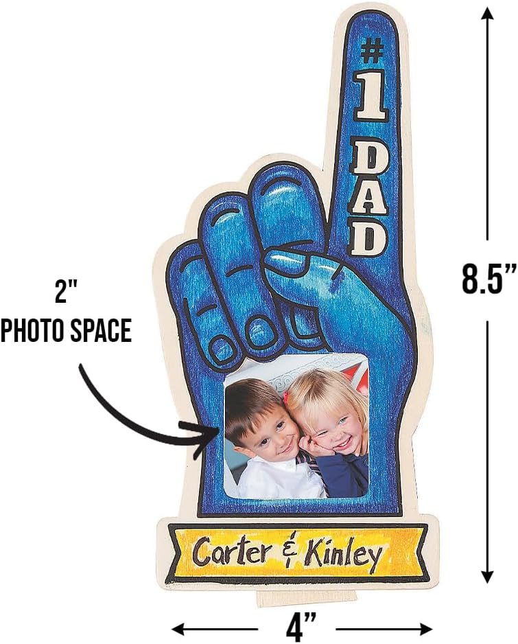 Color Your Own #1 Dad Foam Finger Frame - Crafts for Kids and Fun Home Activities