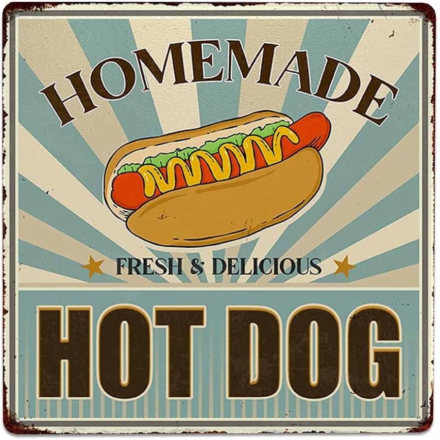 Amazon.com: SCAZOMV Hot Dog Tin Signs Funny Food Poster Vintage
