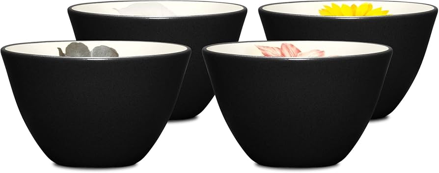 Amazon.com: Noritake Colorwave Floral Bowl, 4-Inch, Graphite, Set