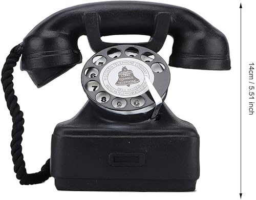 Miniatura 3 de Teléfono antiguo retro rotatorio con cable antiguo adorno de fotografía Prop Old Fashion para café