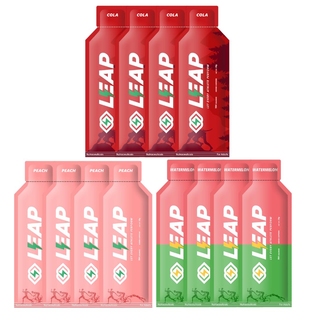 Pack of 12 Leap Energy Gel Assorted Flavors of (4-Cola-4-Peach-4-Watermelon) (B0CVFWM7W4) Amazon Price History, Amazon Price Tracker