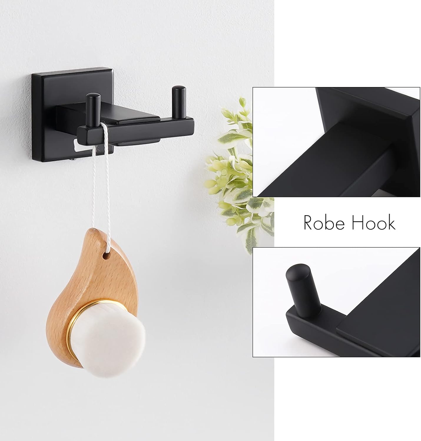 🔥 Cаѕhbасk uр tо 70% KES Black Bathroom Hardware Set 4-Piece Toilet Paper Holder 24-Inch Towel Bar Coat Hook Towel Ring SUS304 Stainless Steel Wall Mount, LA24BK-42