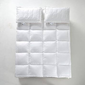 White,L, Feather Mattress Topper King Size, Extra Thick Mattress Topper, Down and Goose Down Feathers, Only Mattress Topper Do Not Include Pillows, for Cushion and Support