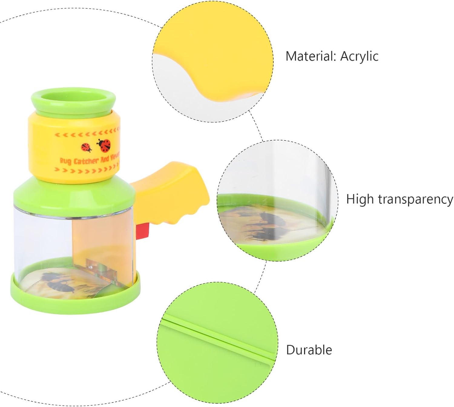 MERRYHAPY Backyard Exploration Catcher and Viewer with Adjustable Microscope Lens Easy-use Nature Magnifier for Science Learning and Outdoor Adventure Exploration Kit