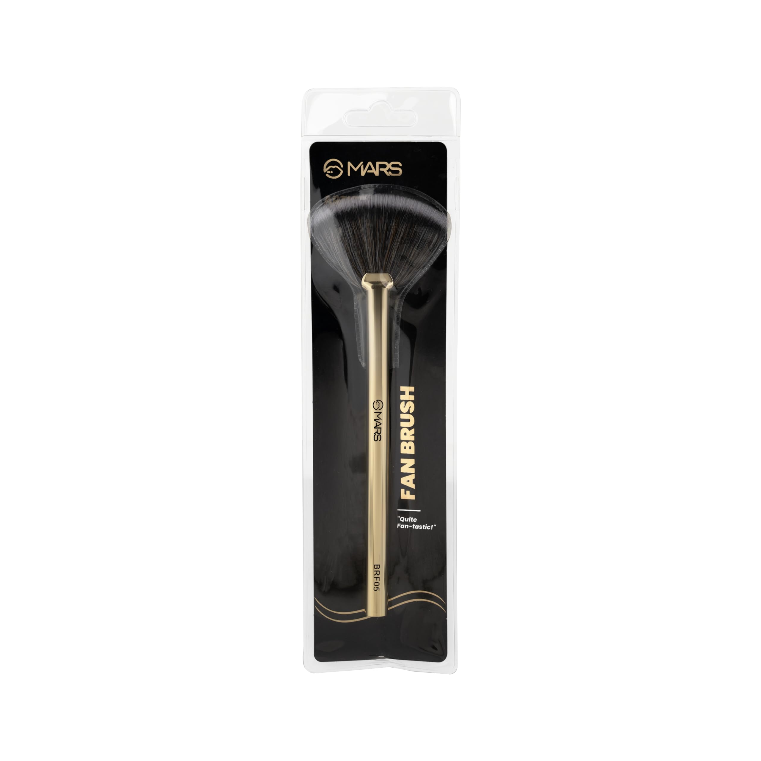 MARS Artist's Arsenal Professional Fan Brush For Face Highlighting | Precise Synthetic Brushes | Feather Soft Touch | Perfect For Highlighting | Luxe Packaging Makeup Brush (Golden) - Image 5 thumbnail