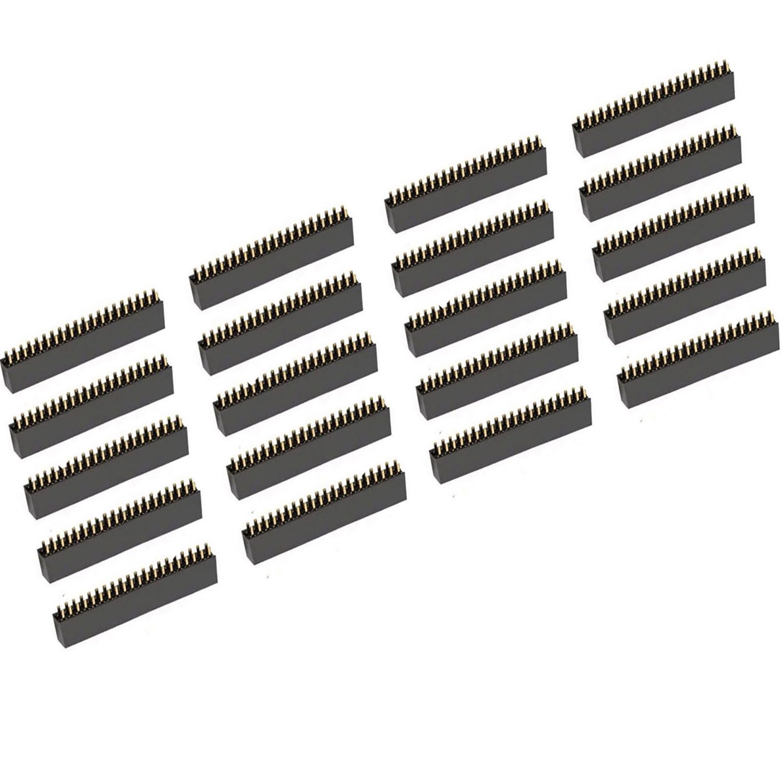 2.54mm 2x15Pin Female Socket Pin Row, Pitch 0.1" 15P Double Row Straight Female/Male Socket/Pin Header Connectors for PCB Electronic Circuit Board,