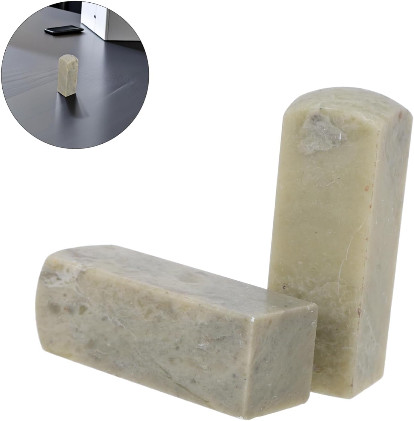 PartyKindom 2pcs Blank Seal Stone for Carving Qingtian Stone Round Head Stamp Blank with Comfortable Grip for Signature Engraving and DIY Artistic Use