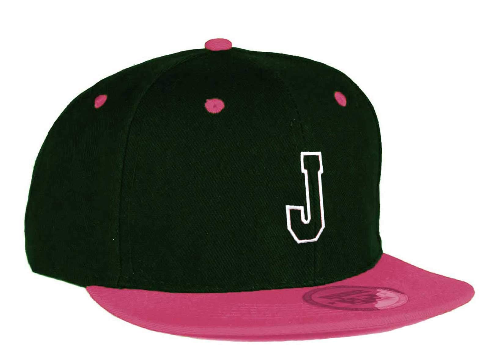 Mfaz Morefaz Ltd Boys J Youth Kids Hat Snapback Pink Flat Peak Hat Girl Baseball Cap A-Z Alphabet (J)