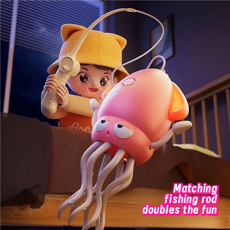 Image of CHDBLOCK Electric Dancing Octopus Baby Toy, Automatic Evasion Octopus Toy with Led Light and Music, Interactive Entertainment for Baby Sensory Development Birthday Gifts(Pink)
