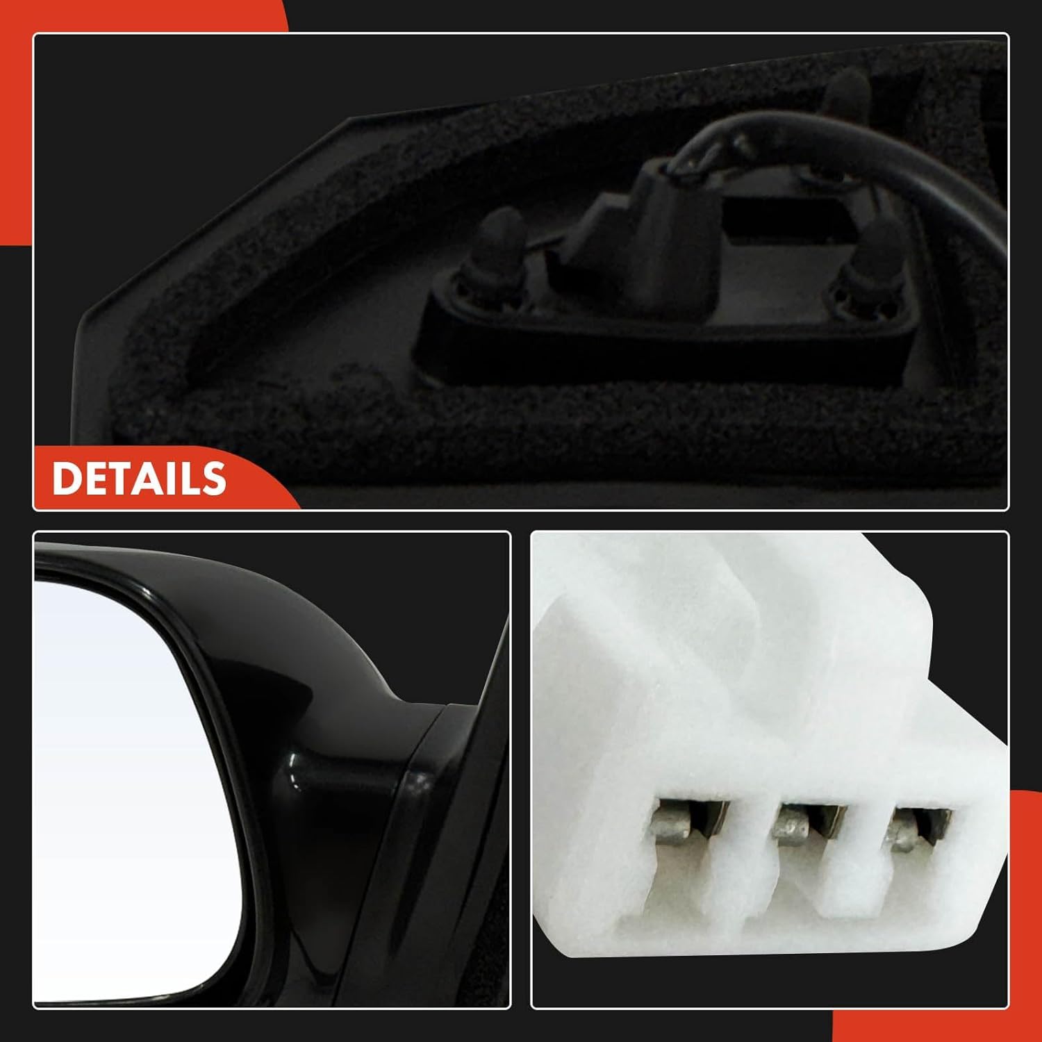 A-Premium Left Driver Side Power Door Mirror - Compatible with Toyota Corolla 2003 2004 2005 2006 2007 2008 - Non-Heated Non-Folding Black Outside Rear View Mirror - Replace# 8794002380