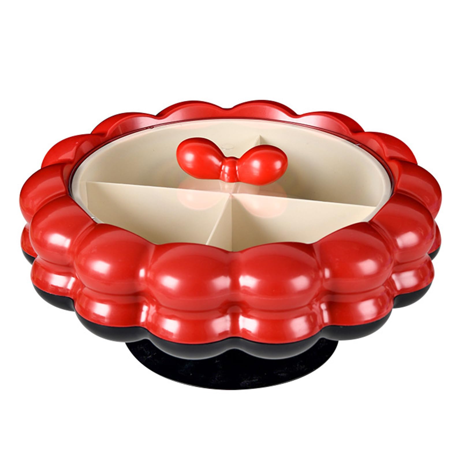 Msioytog Snacks Holder Candy and Nut Dispenser with Secure Base Food Storage Container Box for Living Room Multi Compartment Treat Container