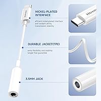 Vista 2 de Adaptador USB C a conector de auriculares de 0.138 in para iPhone 16/16 Pro/15/15 Pro/Pro Max/Plus, cable auxiliar tipo C compatible con iPad, Blanco