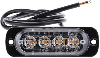 Led Strobe Lights 8.6x2.8cm Aluminum Yellow, Visual Hazard Signal, Flash Beacon Light | Perfect for Utility Trucks, Adverse Weather Driving, Traffic Warning Needs, Vehicle Safety Upgrades