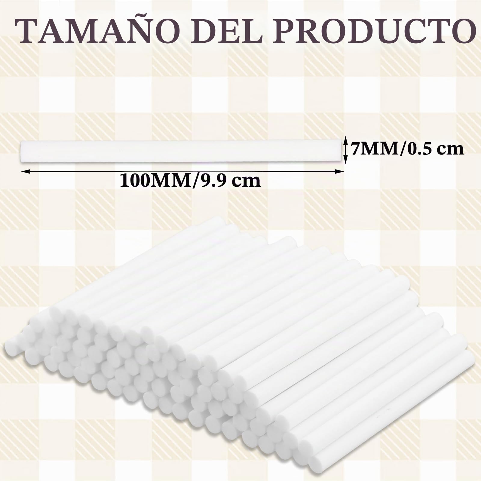 Varillas de Humidificador de Algodón 100 Piezas Repuesto para Difusor Aroma Mini Portátil
