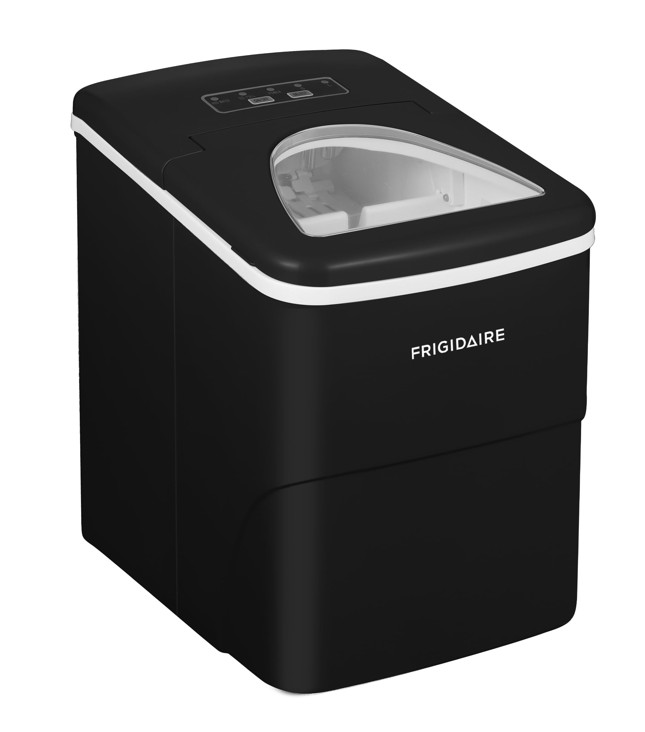 Frigidaire, 26 Lbs Portable Compact Icemaker, Ice Making Machine, Black, White, Medium