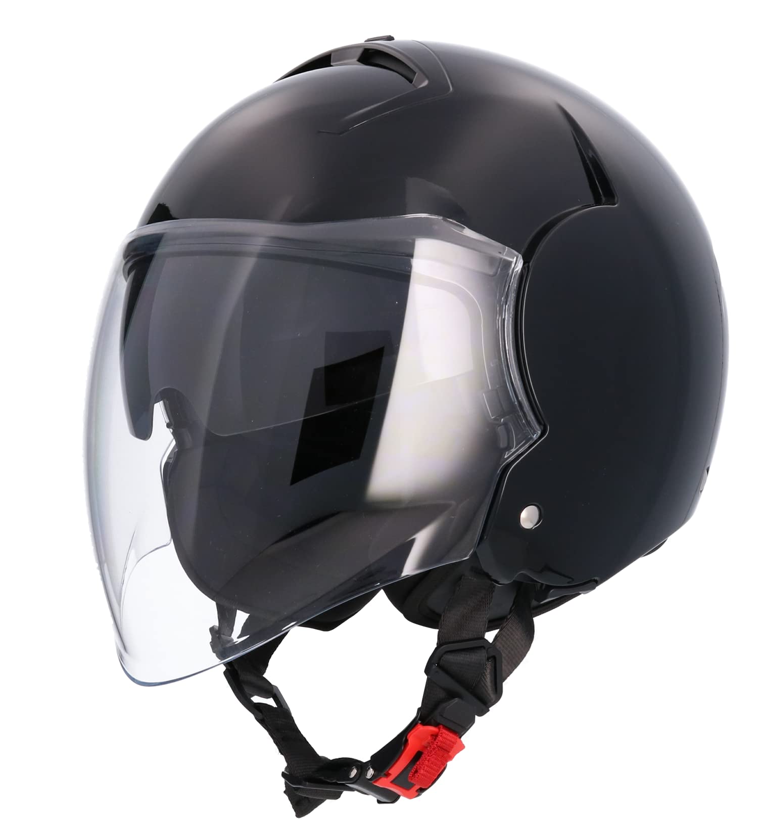 Casco Tokio SH-64 SV Monocolor HOMOLOGADO Unisex con Gafas DE Sol (Negro Brillo, XS)