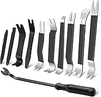 Zecirl 11-Piece Metal & Nylon Auto Trim Removal Tool Kit - Durable Pry Bars for Door Panels, Dashboard, Audio Install & Fastener Removal