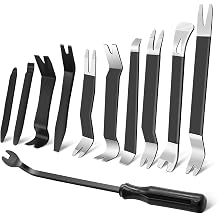 Auto Trim Removal Tool Kit Metal Prying Tool Auto Fastener Remover Pry Set Trim Remover Kit Car Door Panel Audio Radio Panel Dashboard Repair Kit 11PCS