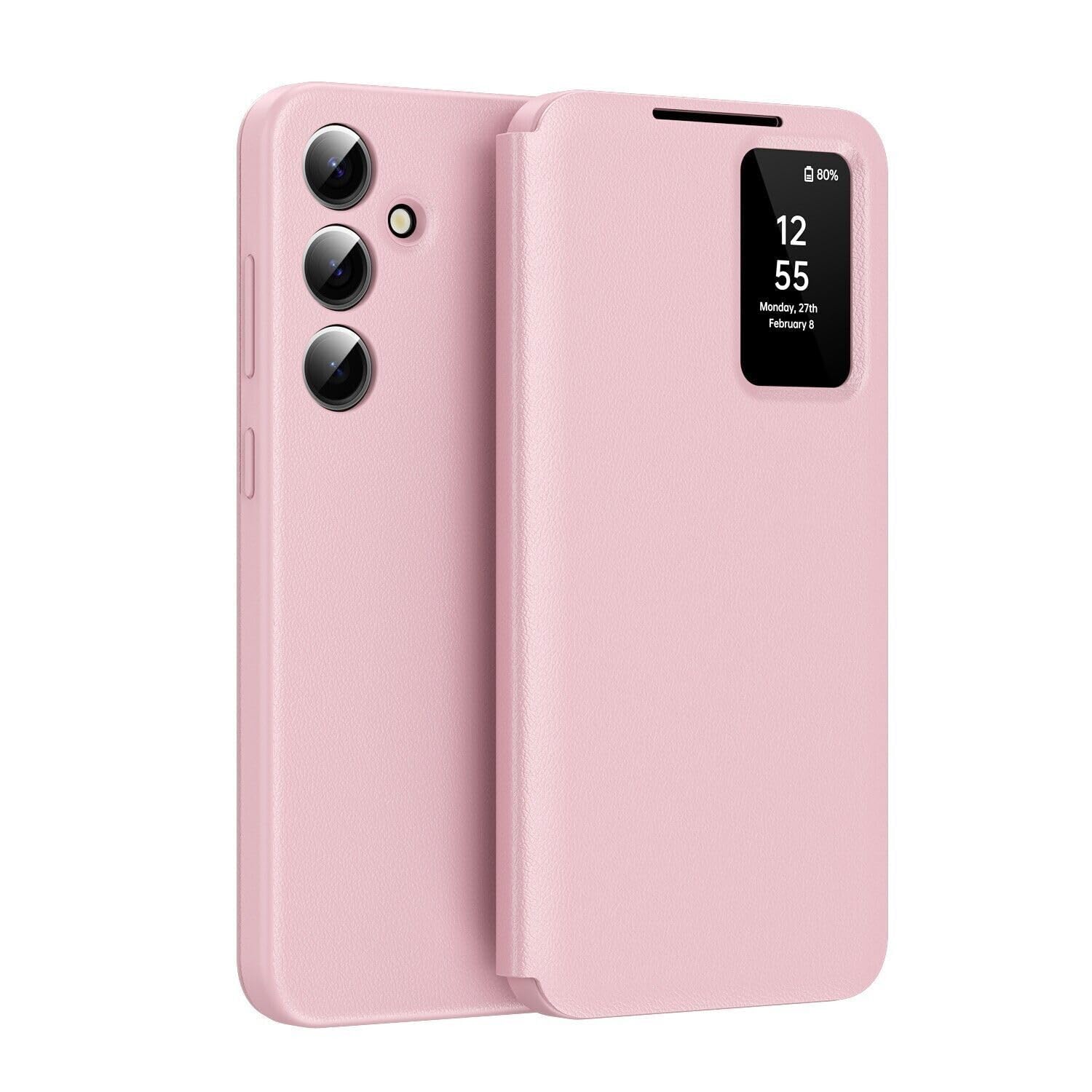 Étui cuir Galaxy S22 Plus rose finition rigide haut de gamme - 7