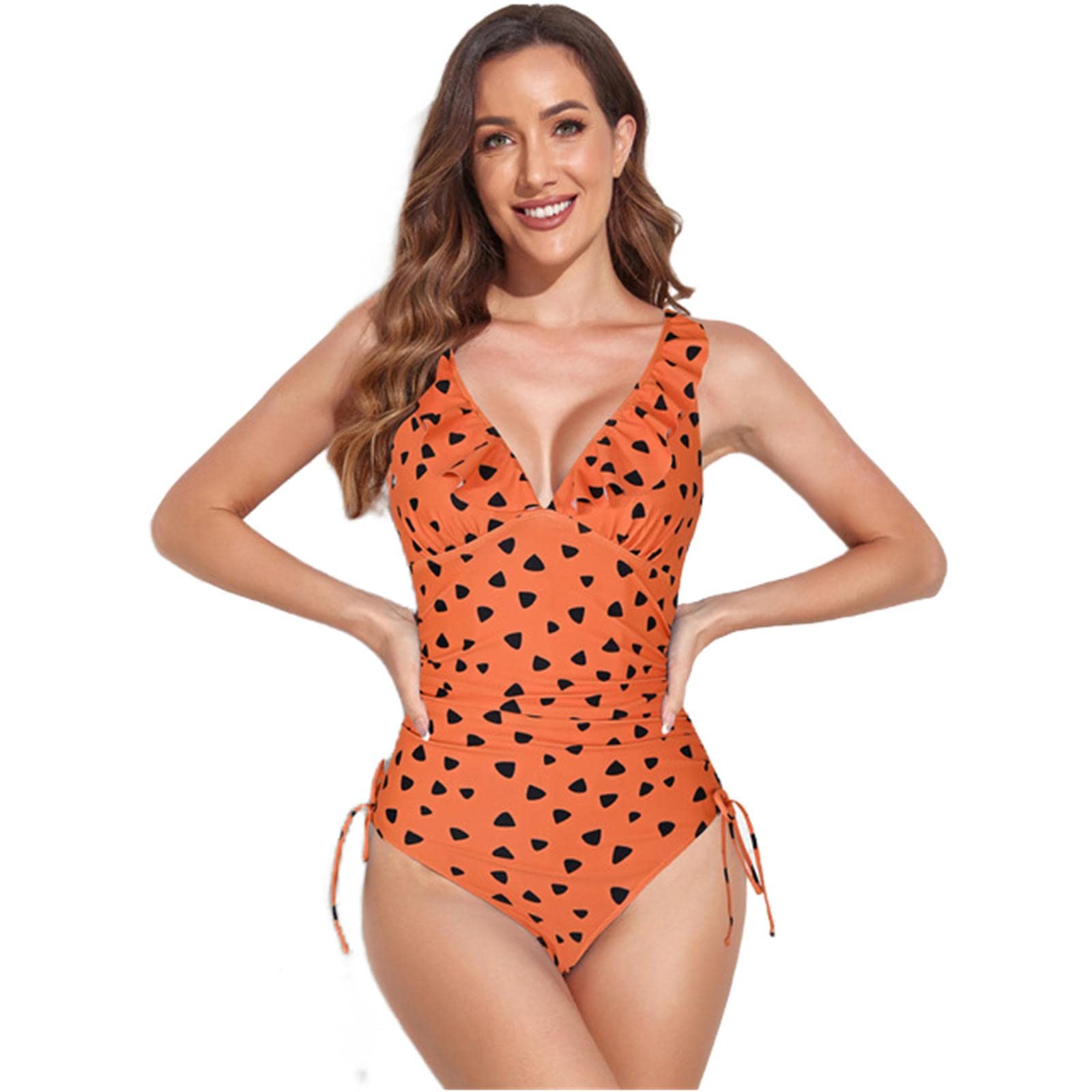 Maillot de Bain Maillot De Bain Rached One Piece avec Bretelles Latérales Multicolore Bikini Maillot De Bain Femme
