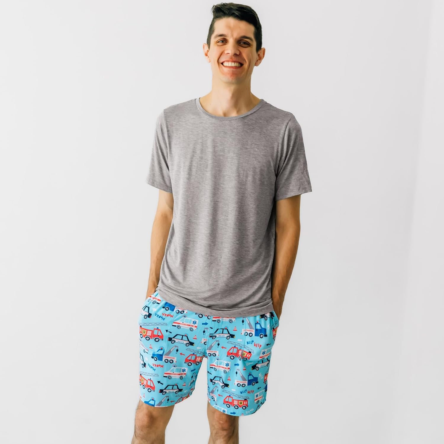 Little Sleepies Mens Pajama Shorts, Soft Viscose from Bamboo Sleep Shorts, Cooling Sleepwear, Mens PJ Bottoms w/Pockets
