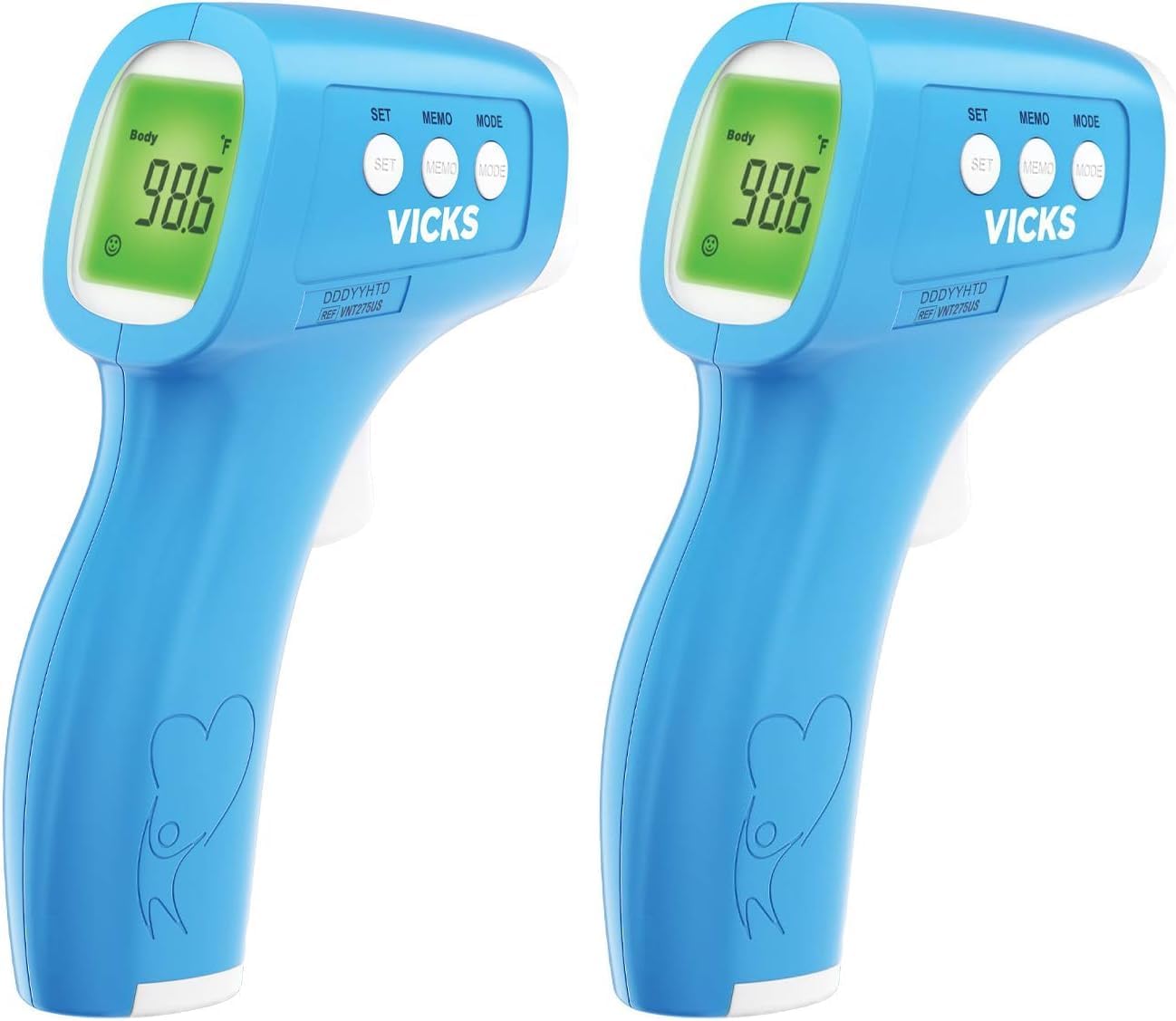 Vicks Non-Contact Infrared Thermometer for Forehead, Food and Bath – Touchless Thermometer for Adults, Babies, Toddlers and Kids – Fast, Reliable, and Clinically Proven Accuracy (Pack of 2)