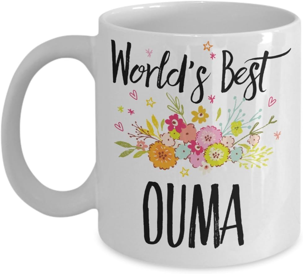 Ouma Mug - World's Best Ouma Ever Grandmother Coffee Cup - Appreciation Thank You Gift Present from Grandson Granddaughter (15oz)