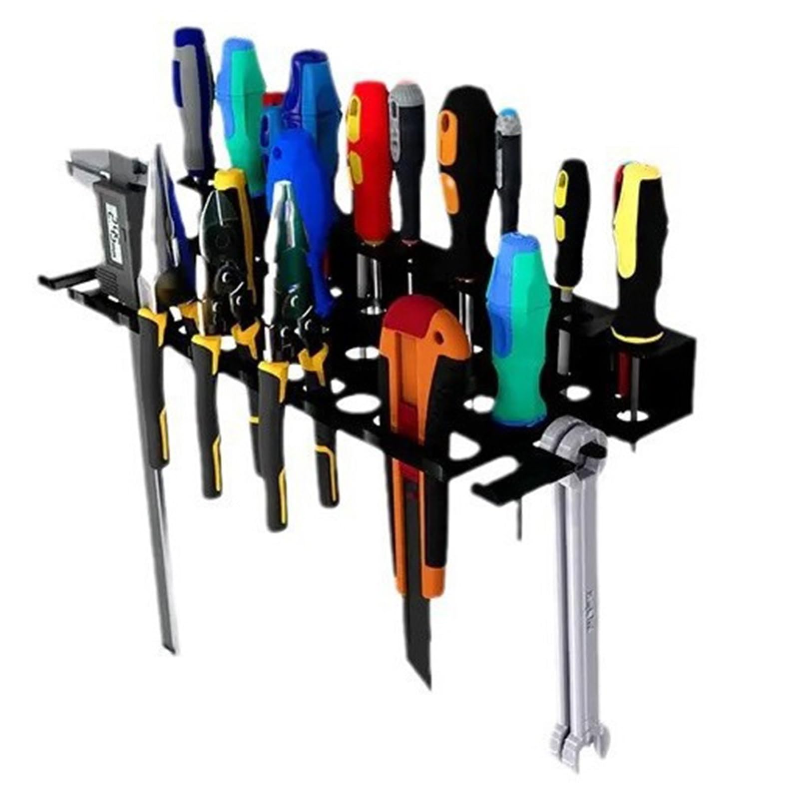 Soporte de destornillador de pared y multiherramienta, estante de almacenamiento para llaves, alicates y herramientas de taller, estante versátil para garaje y uso doméstico