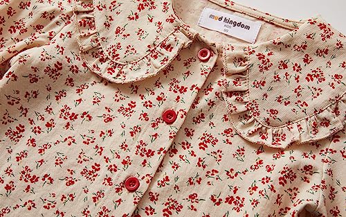 Image of Mud Kingdom Girls Blouse Shirts Spring Fall Long Sleeve Button-Down Top Ruffle Collar