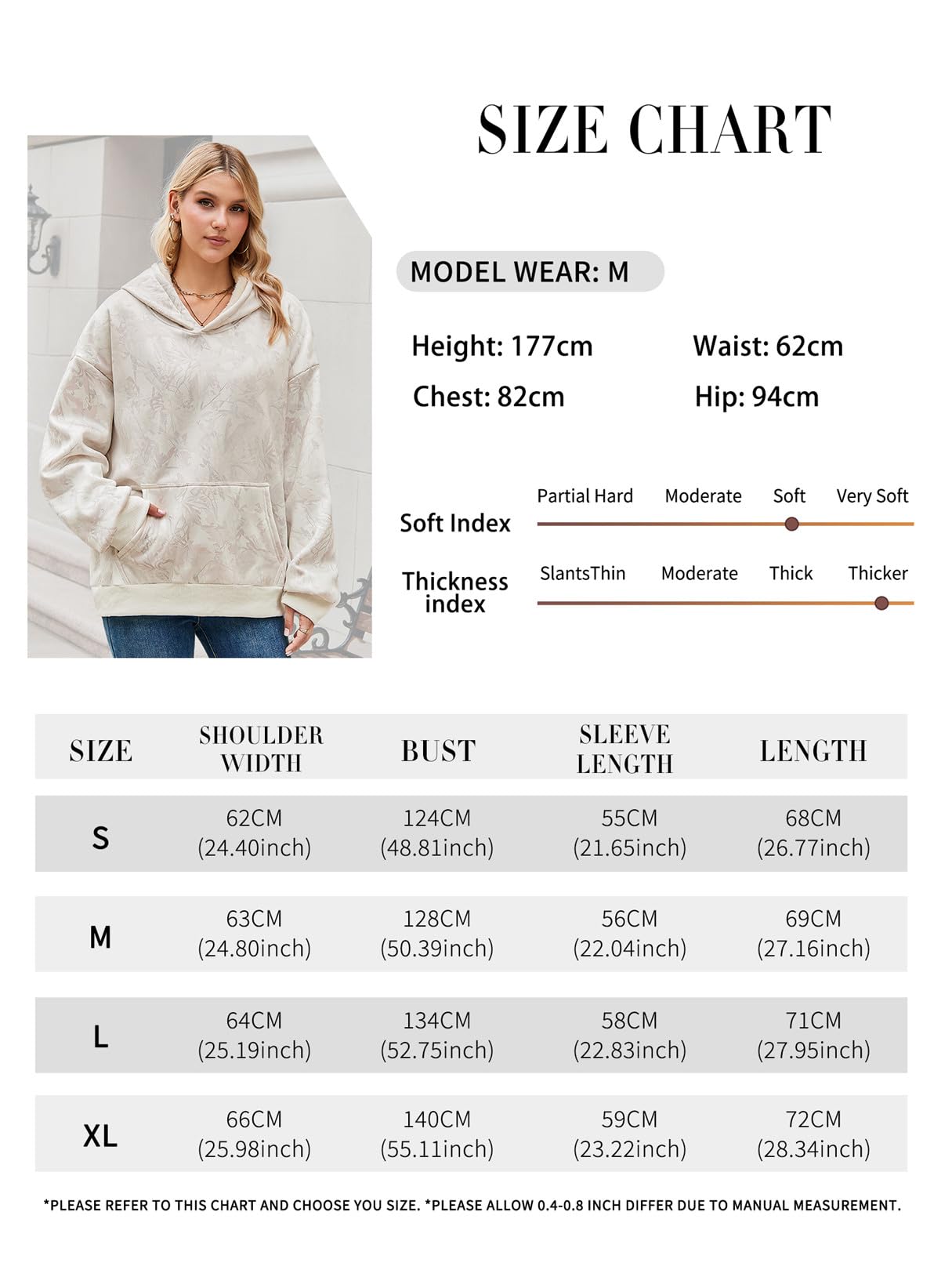 Felpa Donna con Cappuccio Maniche Lunghe Oversize Pile con Tasca Y2k