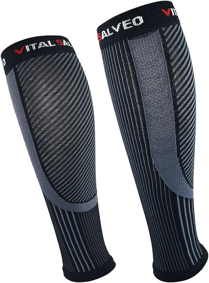 Vital Salveo Recovery Calf Compression Sleeves Made of Innovative Fiber. Fit for Cycling Running, Travel, Pregnancy, Nurses