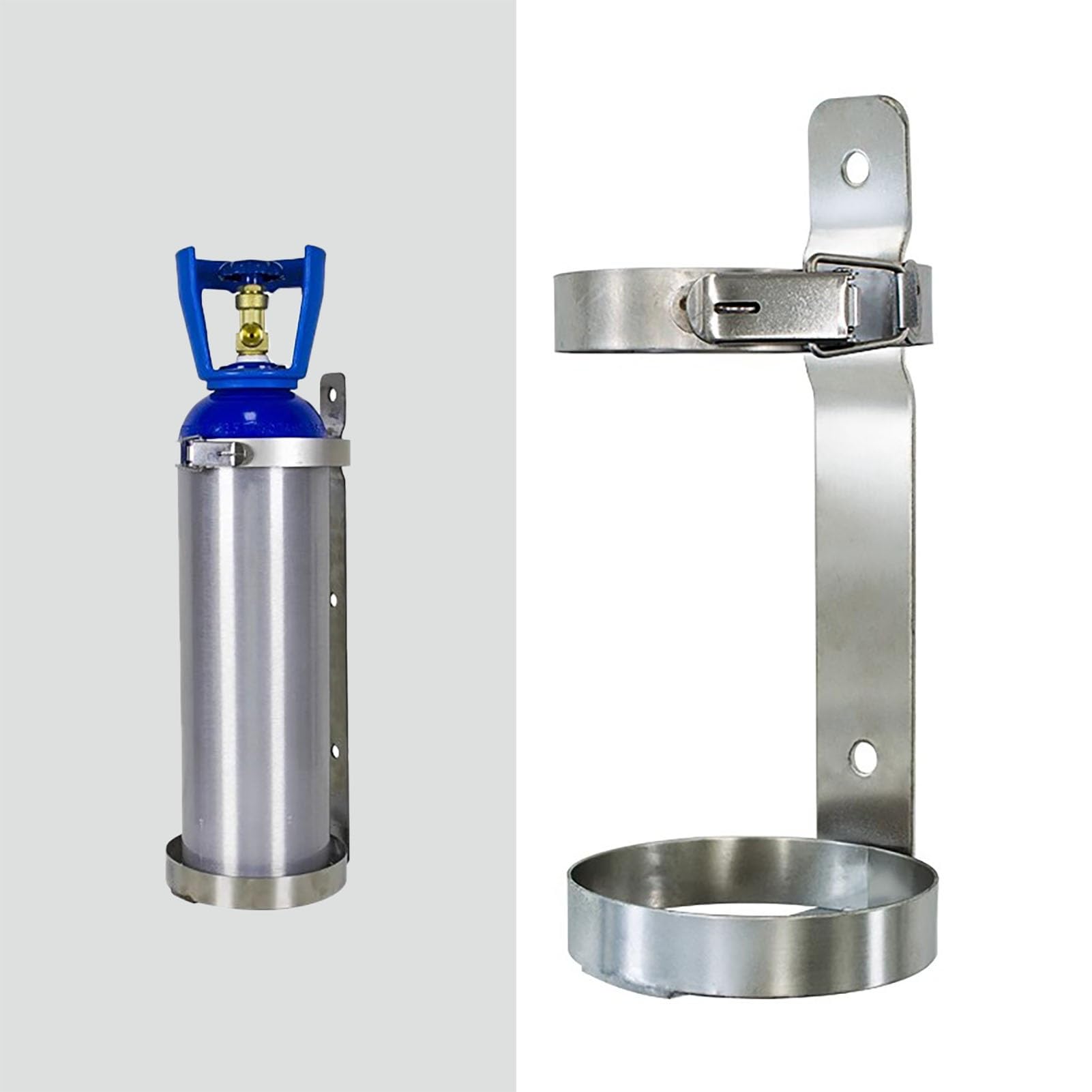 GHHVFEC Oxygen cylinder rack,Stainless Steel Oxygen Tank Holder for MJDREll Cylinders - Fixed Shelf Organizer Rack for Clinics, Emergency Vehicles & Home Use - Fits 11.5cm (4.5") Diameter Ox