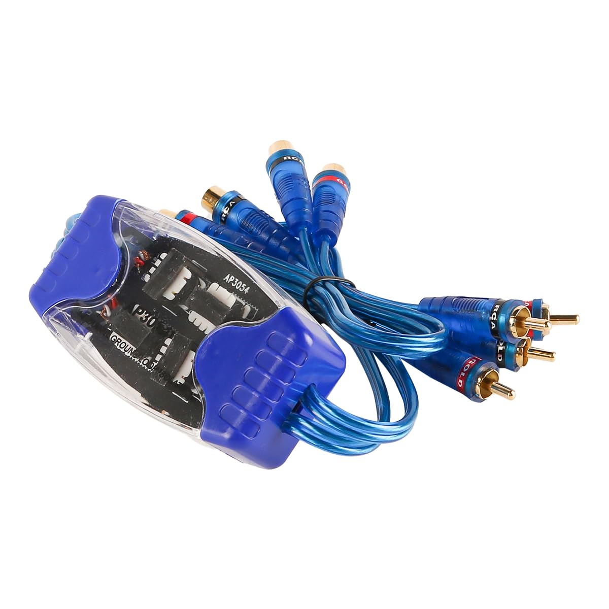 Filtro antirumore Audio RCA a 4 canali, isolatore di Loop di Terra, isolatore di Rumore Audio per Auto da 50 W per sistemi Audio per Auto con Amplificatore e Altoparlante (65 cm)