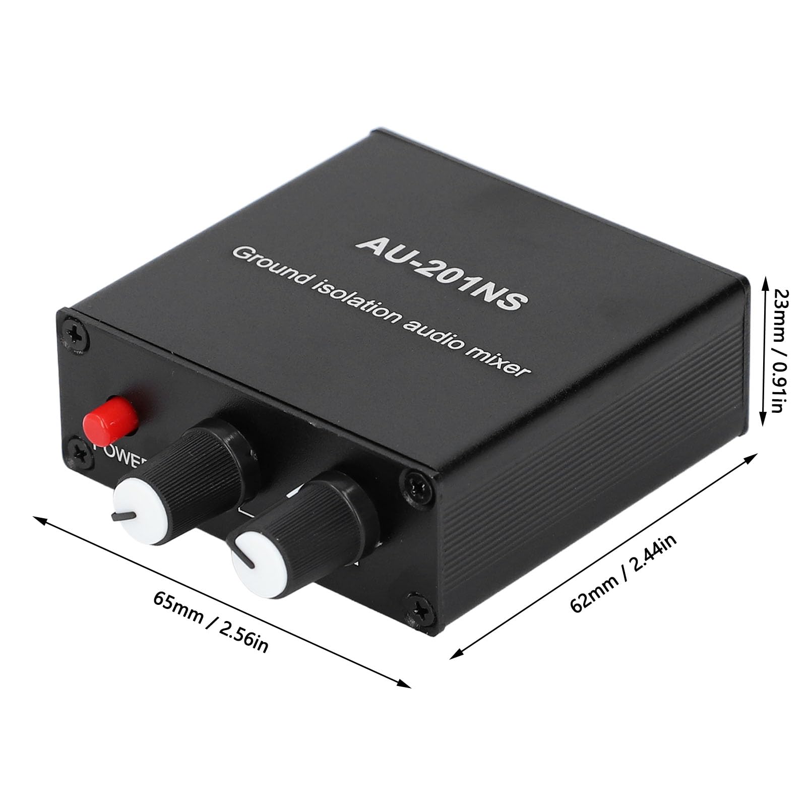 Mini Sound Mixer DC5V Dual Isolation Circuits High Current Analog Amplifiers Aluminum Alloy Material 3.5mm Input Ports 600mw x 2 Output Power