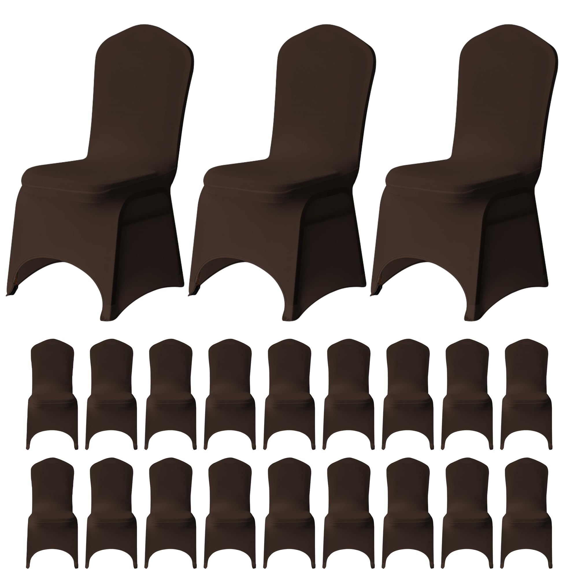 WedDecor Chocolate Spandex Chair Cover Stretch Removable Slipcover Dining Room Wedding Decor, Christmas Party, Banquet, Anniversary, Birthday Decoration, 100pcs — image 1