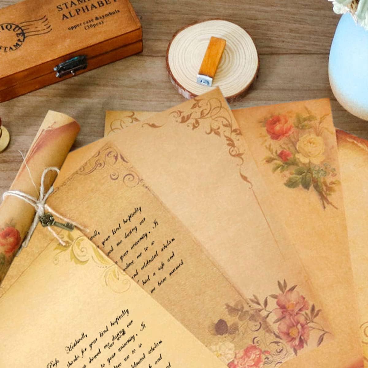 Set di carta kraft vintage 6 buste carta da lettere a righe inviti nozze biglietti auguri